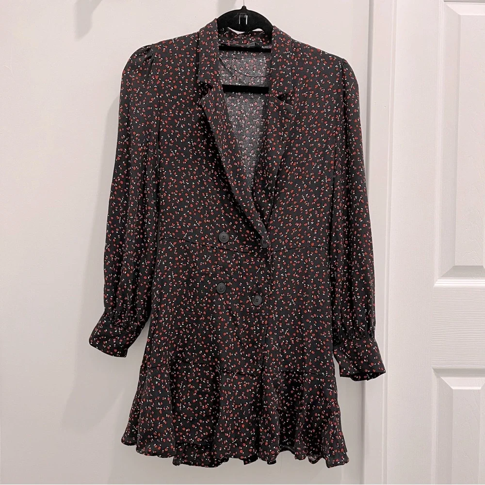Zara black ditsy print romper - Picture 1 of 6